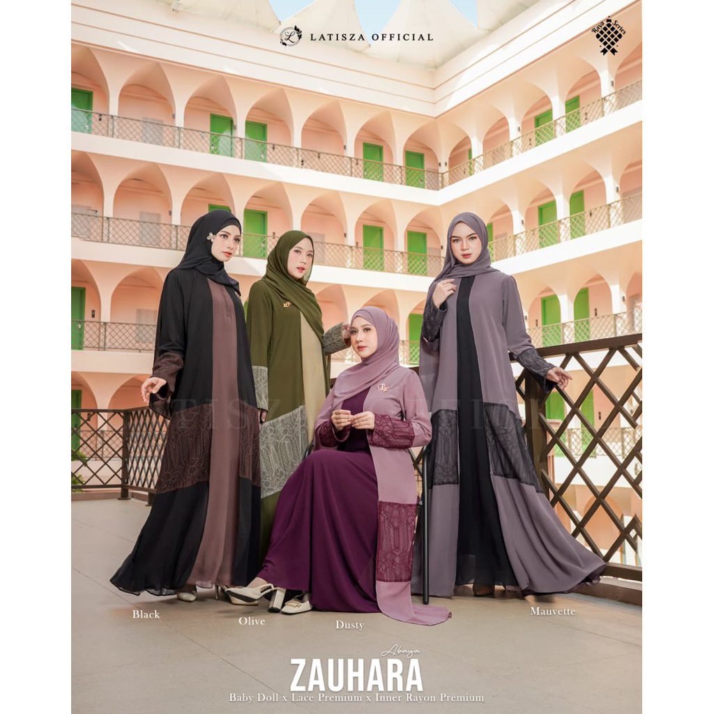 Latisza - Abaya Zauhara Mewah dan Murah Premium Lace Set Pashmina