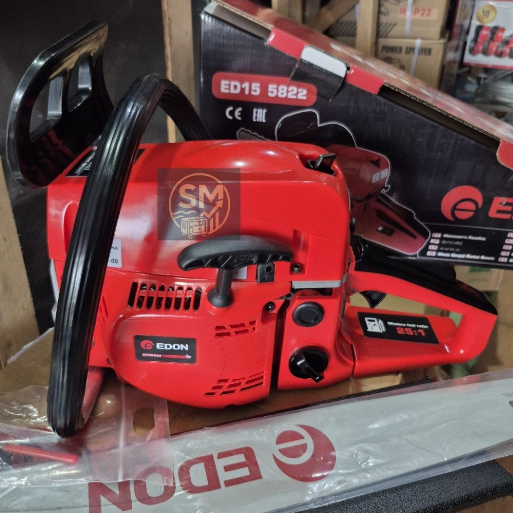Chainsaw senso sinso edon5822 bar 22inch baja sinsaw merk edon