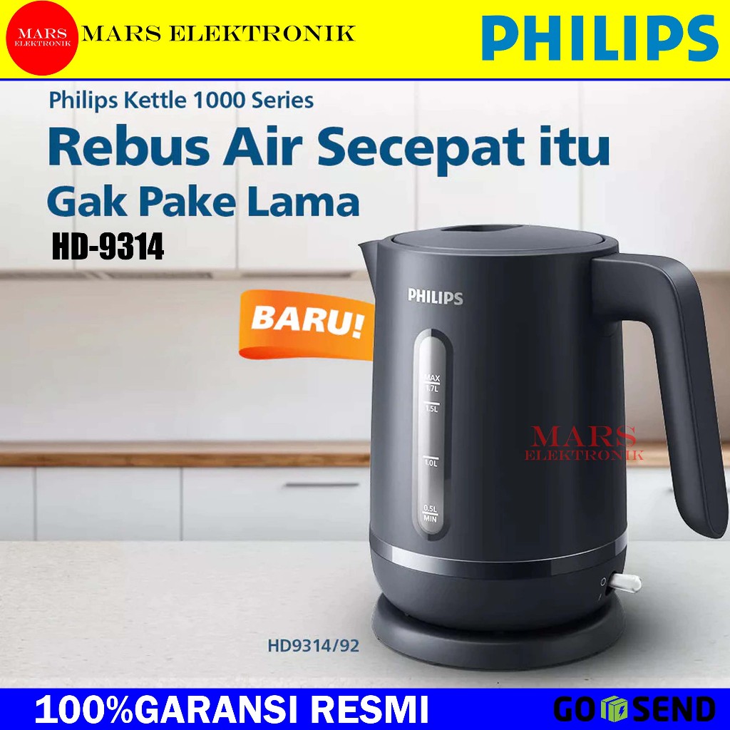 PHILIPS KETTLE TEKO LISTRIK HD 9314/92 - PHILIPS TEKO PEMANAS AIR LISTRIK 1,7 LITER