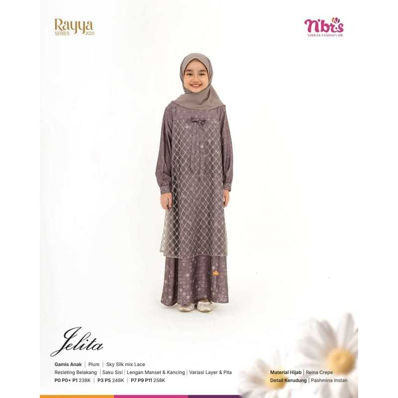 Gamis Setelan Anak Nibras Rayya Series Jelita Plum
