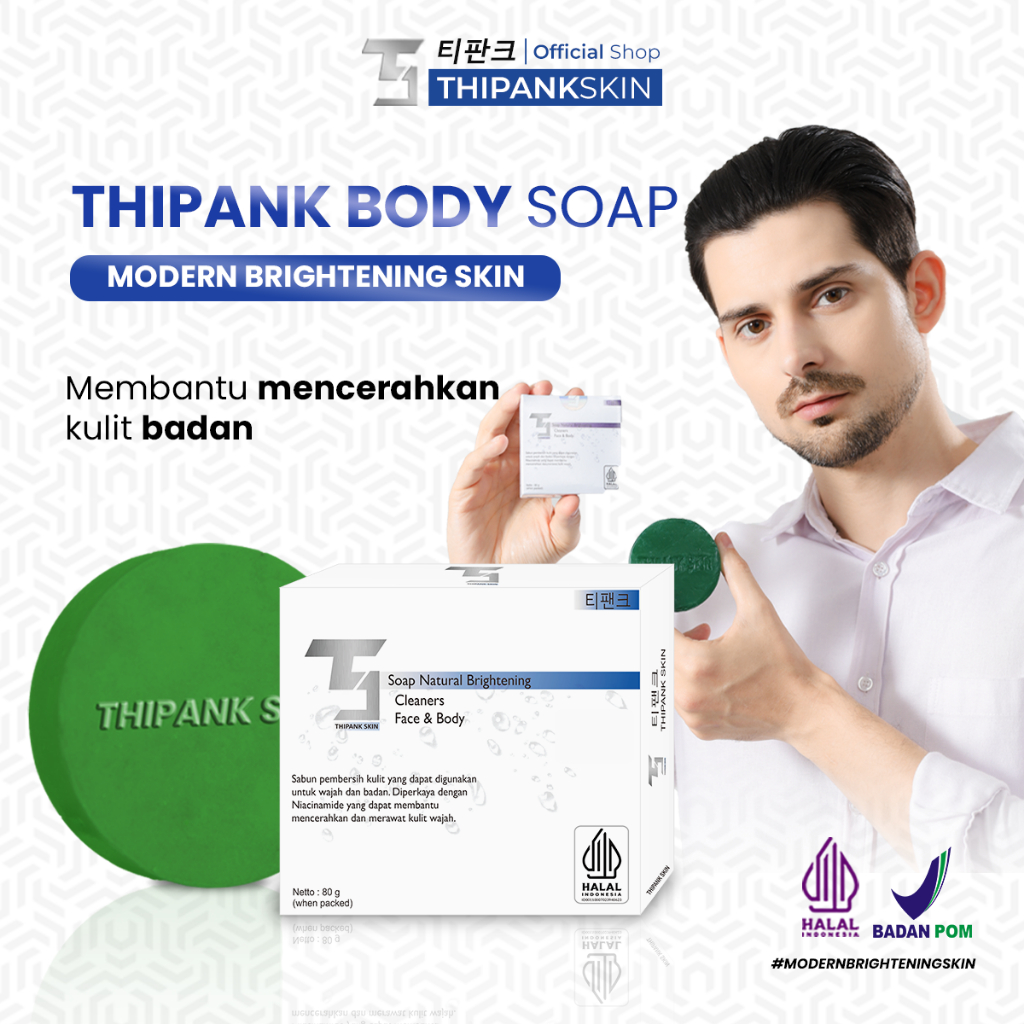 Thipank Skin Body Soap /sabun pemutih Badan pria paling ampuh/sabun pemutih Badan pria/sabun pemutih