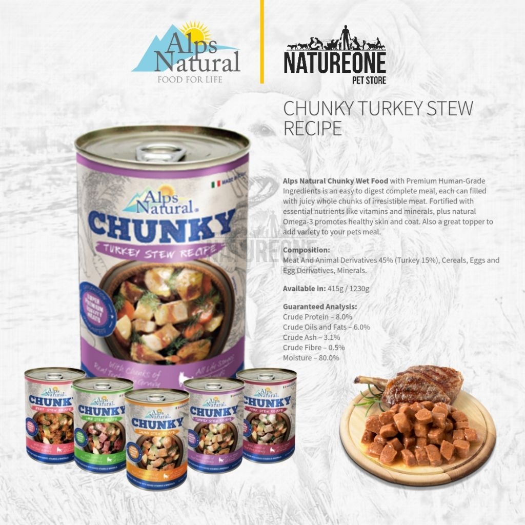 Natureone Petstore | Alps Natural Chunky Turkey/Daging Kalkun