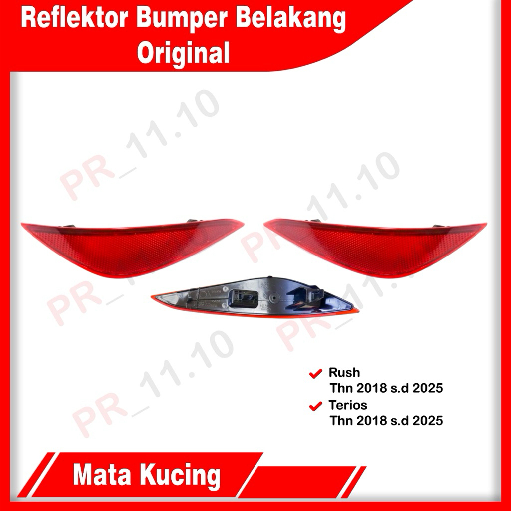 BARU MATA KUCING REFLEKTOR BUMPER BEMPER BELAKANG ALL NEW RUSH ALL NEW TERIOS 2018 SD 2025 ORI