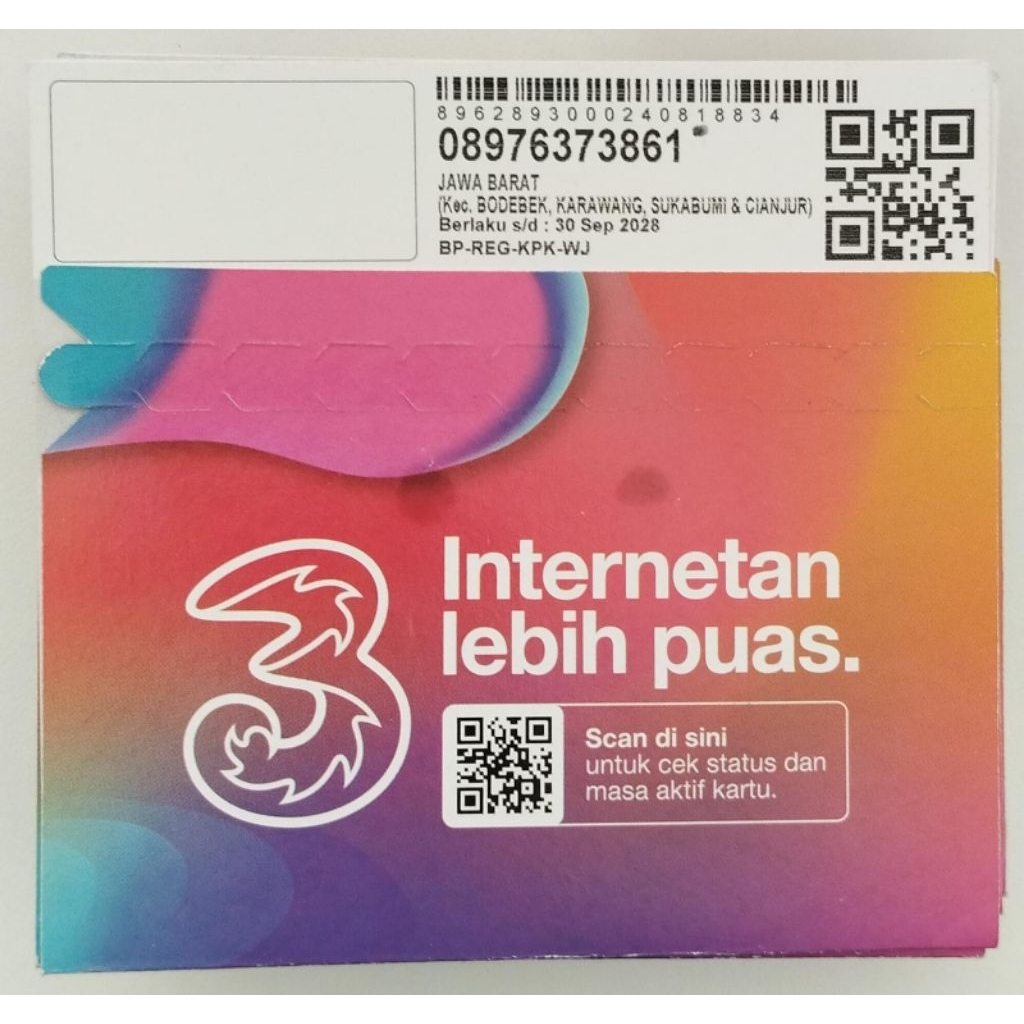 Kartu Perdana kosong TRI(JABAR) Segel