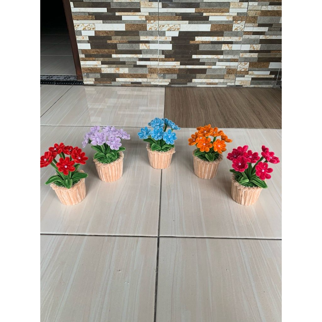 Bunga Hias Mini Kawat Bulu Murah Grosiran