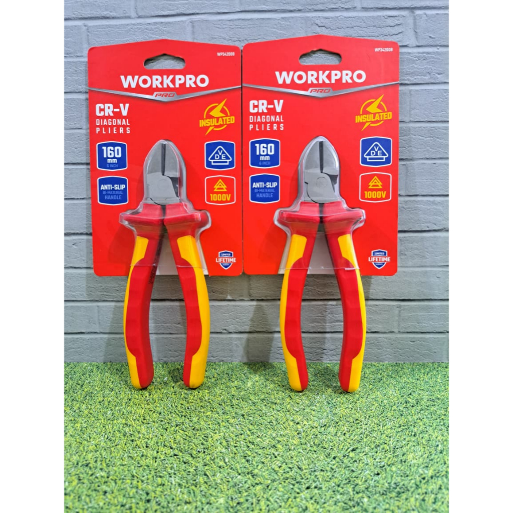 WORKPRO WP342008 6" Insulated Diagonal Pliers (Tang Diagonal/Tang Potong)
