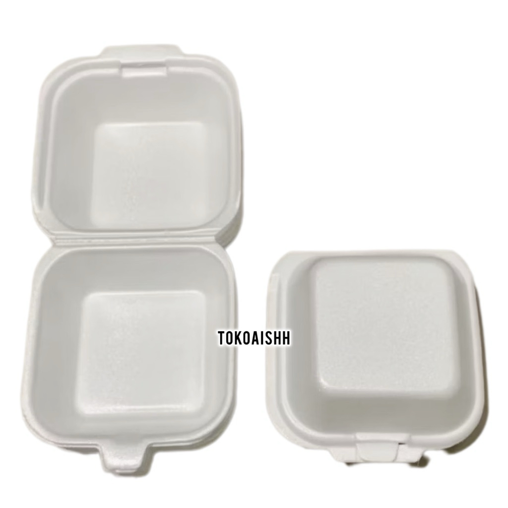(INSTAN ONLY) Sterofoam burger - sterofoam styforoam burger makanan nasi kotak bubur snack burger - 