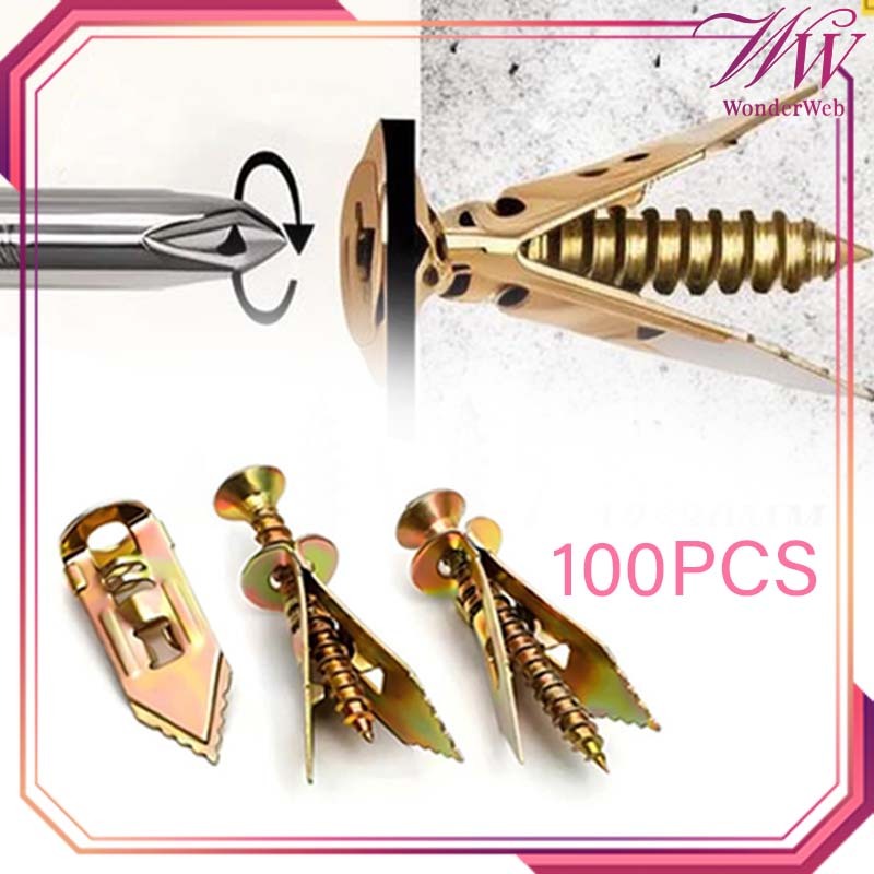 100set Angkur Baut Tembok Angkur Baut Tembok Sekrup Angkur Anchor Skrup Pengait Tembok Wall Anchor