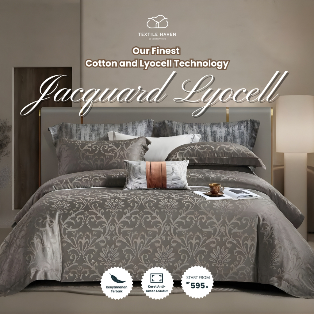 Sprei dan BedCover Jacquard Sutra Serat Bamboo Original 80s | Sprei KingKoil Sutra Emboss tinggi 40