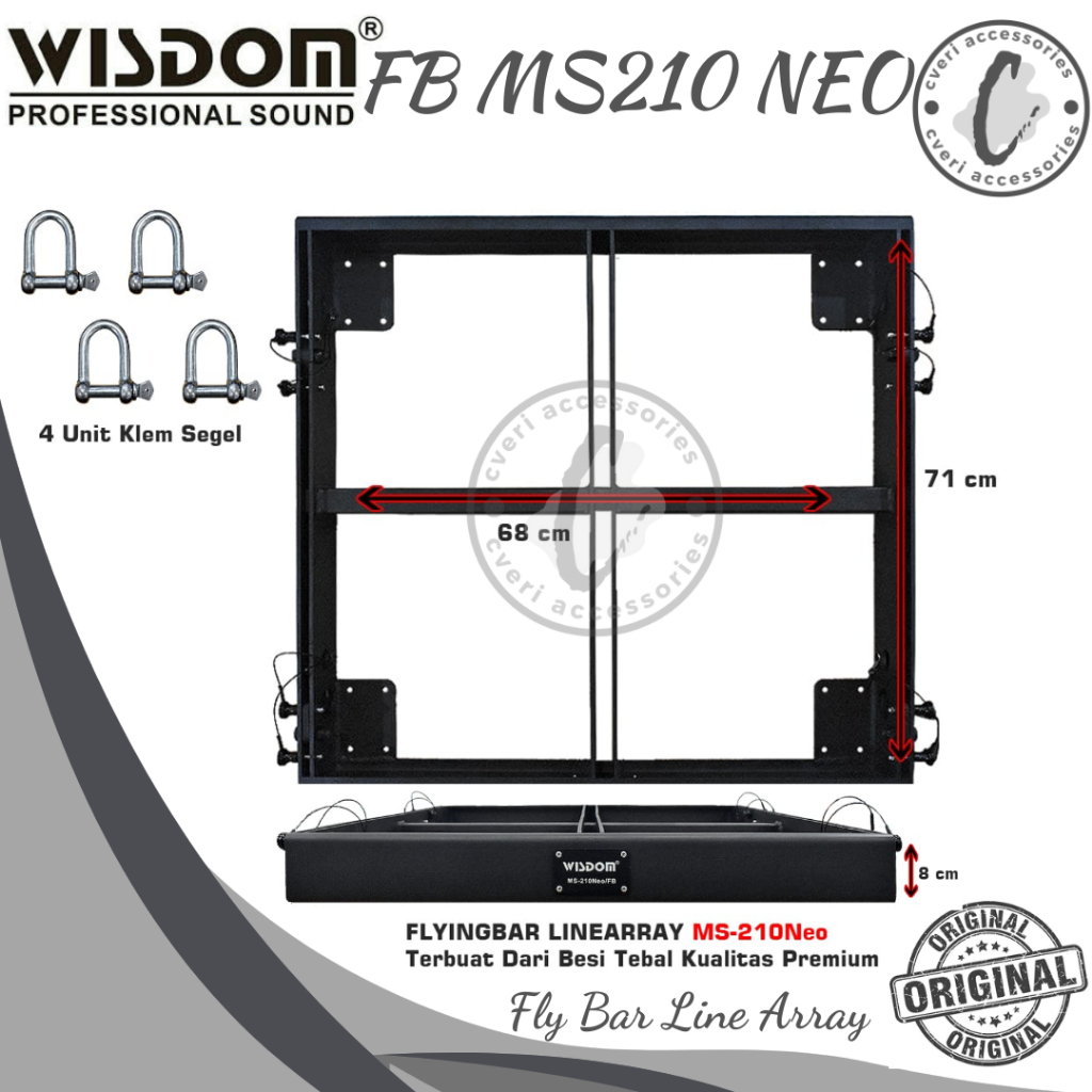 Wisdom MS-210 Neo Besi Gantungan Speaker Aray Wisdom MS210 Neo Fly Bar Line Array Original
