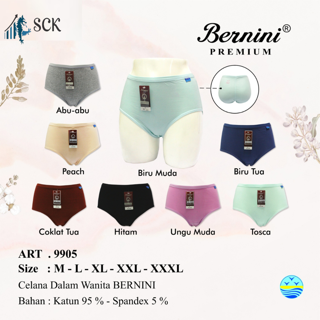 CD Wanita BERNINI 9905 KARET ELASTIS model Mini / Pakaian Dalam Seamless - sckmenwear GROSIR