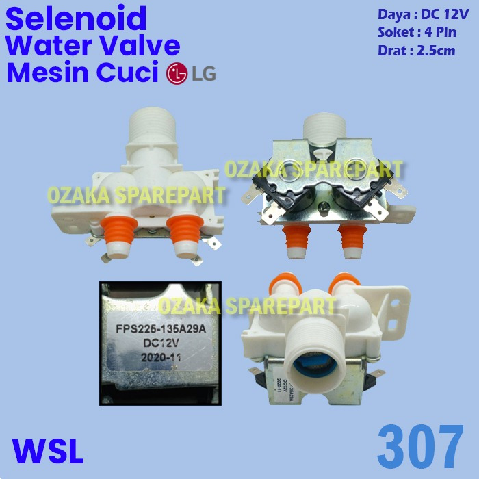Selenoid Water Valve LG - WV81049 DC12V WF S14D6 WF S16D6 W-307A