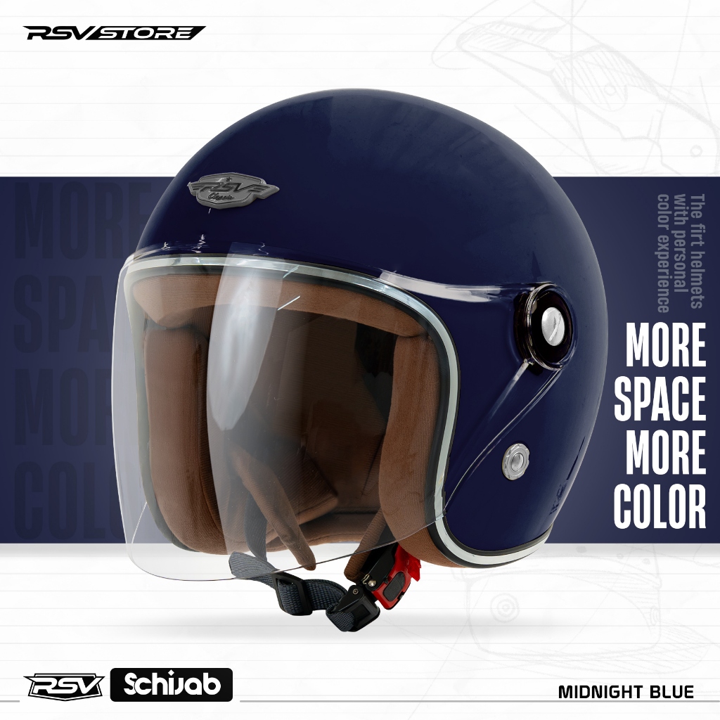 RSV SC Hijab Retro Classic Helm Half Face -Midnight Blue