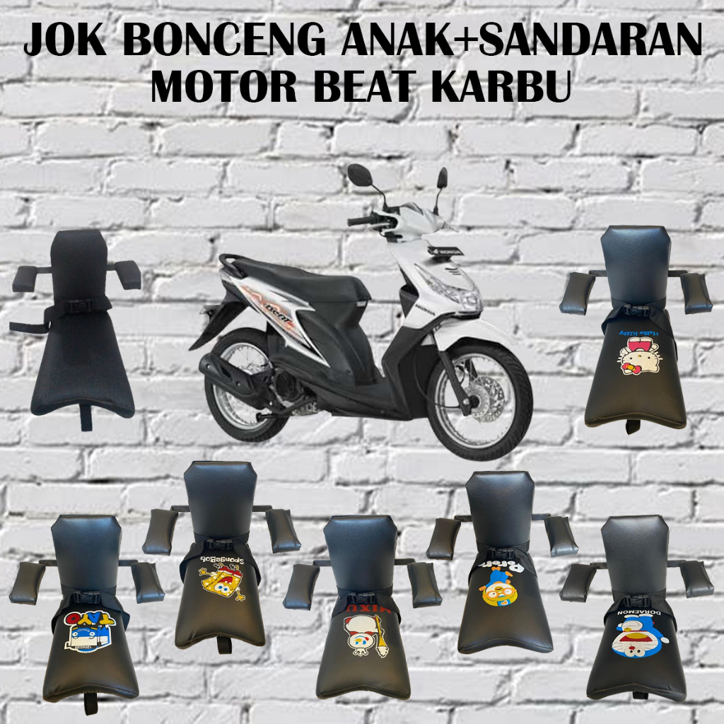 JOK BONCENG ANAK + SANDARAN UNTUK MOTOR BEAT KARBU