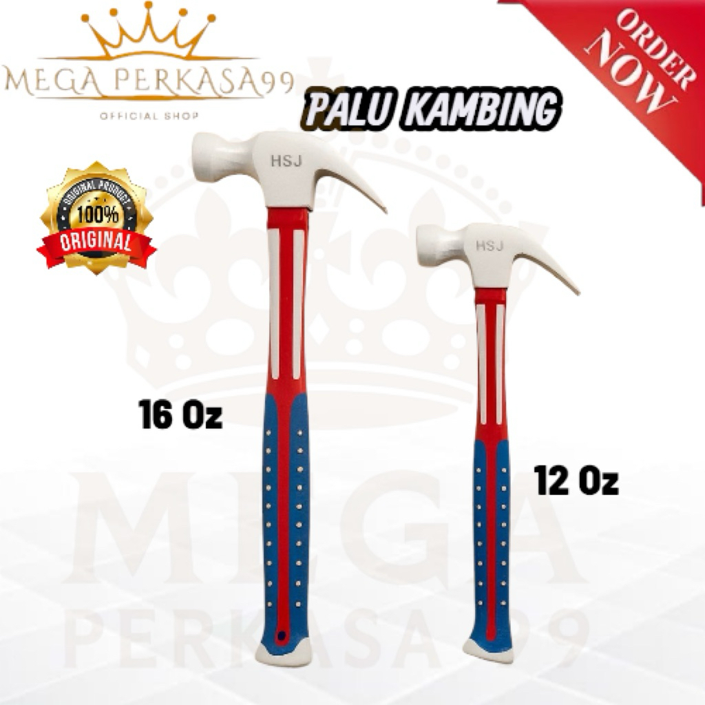 Palu Kambing Full Besi 12 Oz 16 Oz Gagang lapis Karet Berkualitas