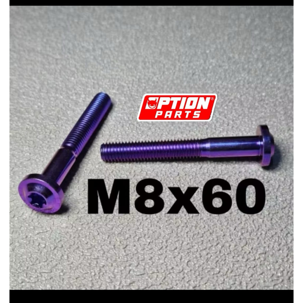 Baut m8x60 Big drat 12 panjang 6cm titanium