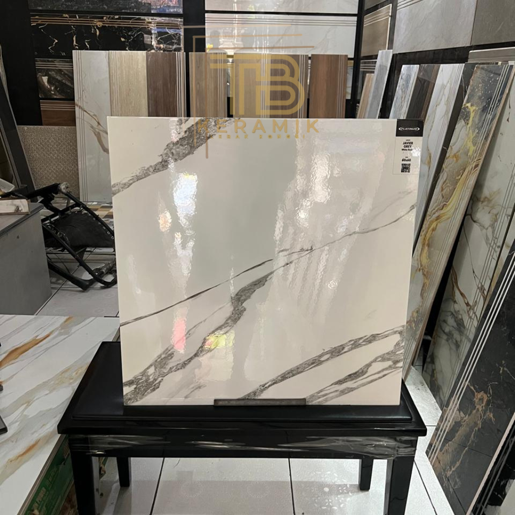 Keramik Cutting 60x60 Platinum Javier Grey | Glossy