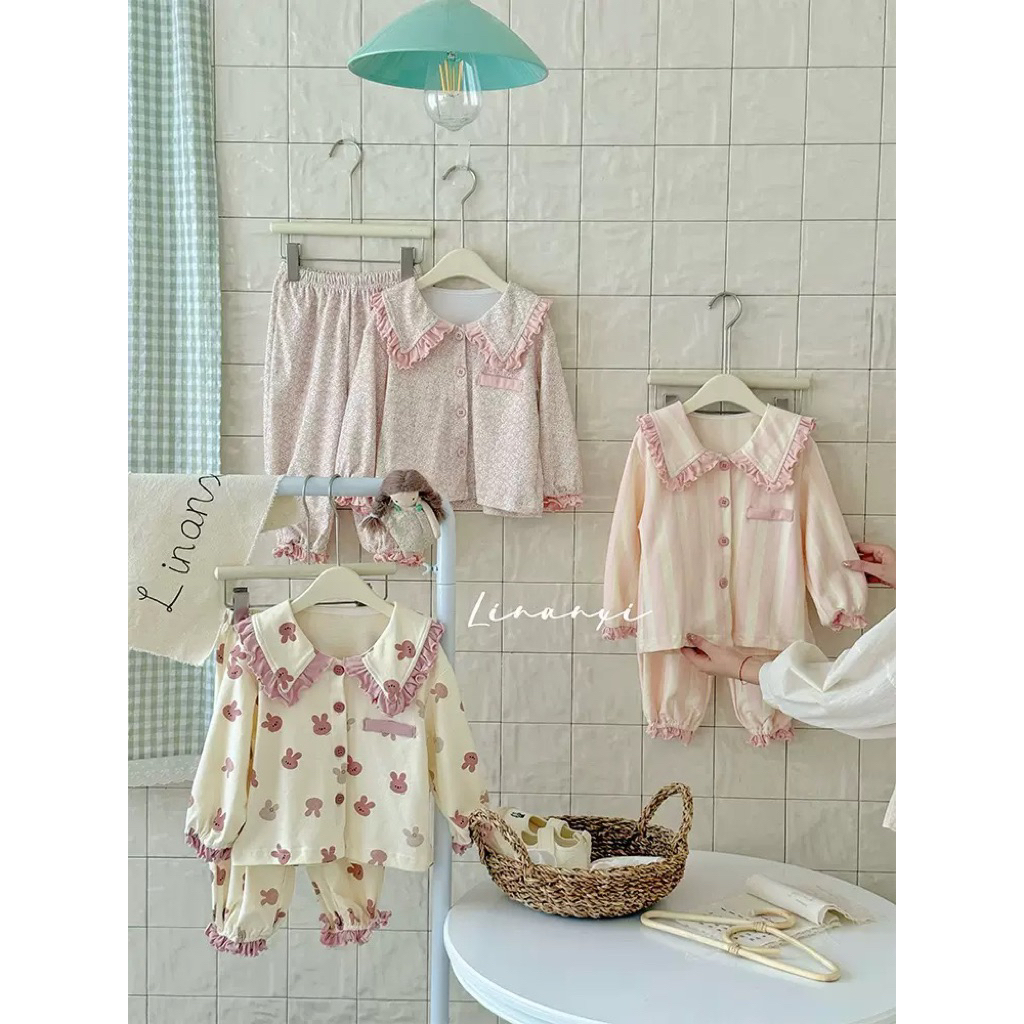 LNX Kids Piyama / Baju tidur anak perempuan / Baju tidur anak cewek import