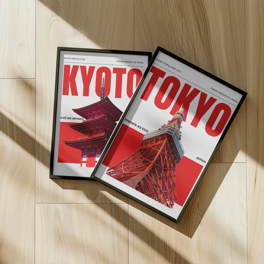 Poster Minimalis + Frame Block Estetik Ukuran A2 A3 A4