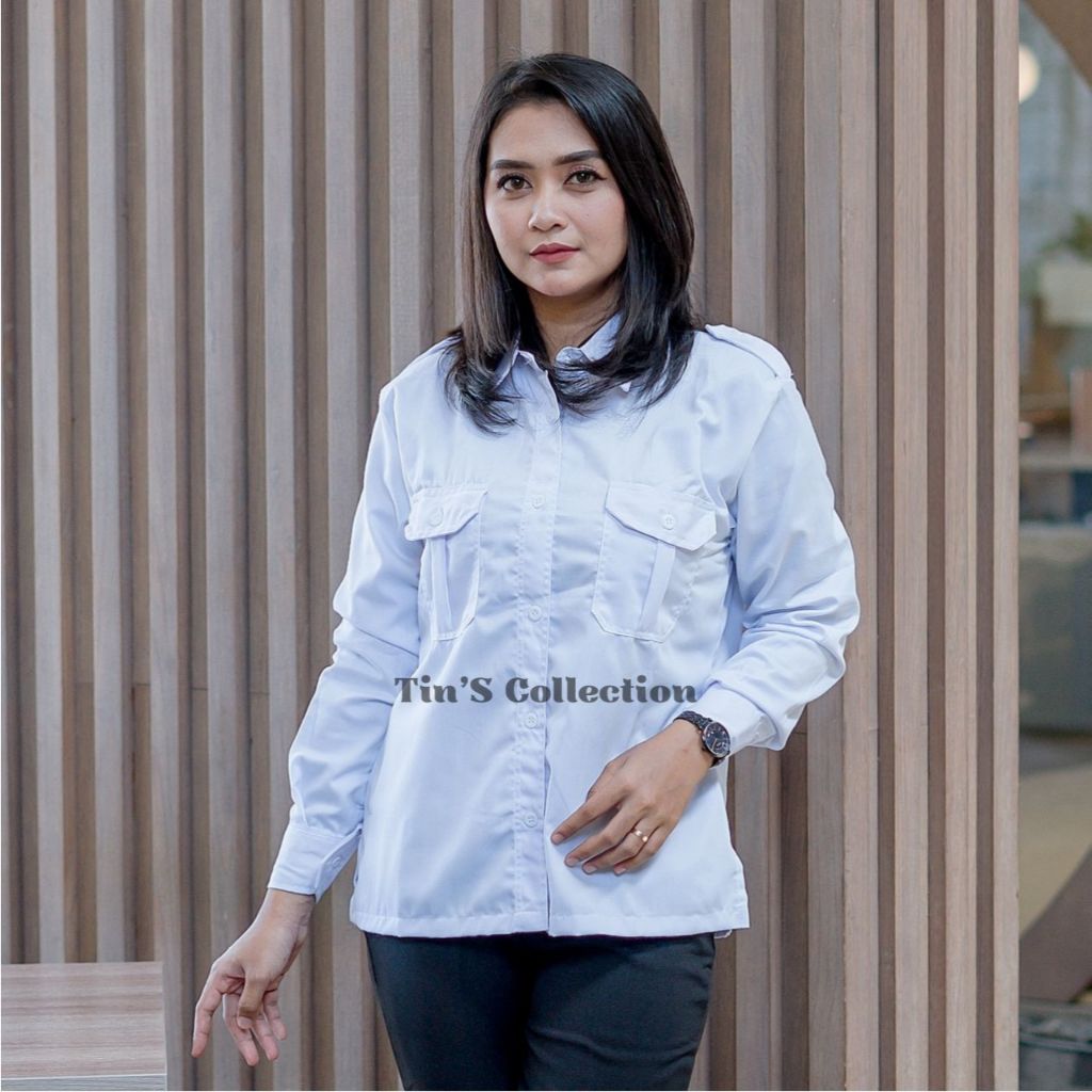 Baju Pdh putih Wanita Seragam Asn Baju Guru Pns Pemda Seragam PNS Pemda wanita