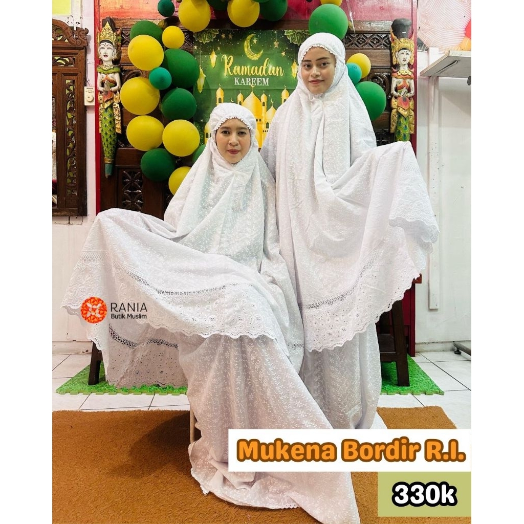 mukena bordir putih