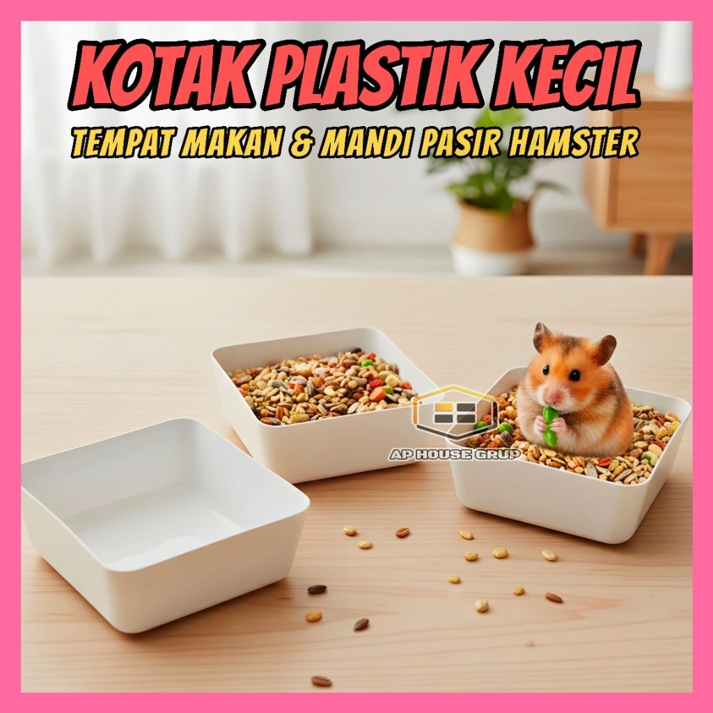 KOTAK PLASTIK KECIL TEMPAT MAKAN & MANDI HAMSTER - APHG4