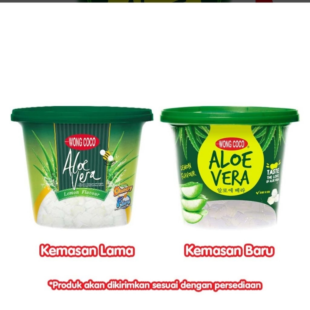 Wong Coco Aloe Vera Minuman Lidah Buaya Rasa Lemon Bucket 1kg