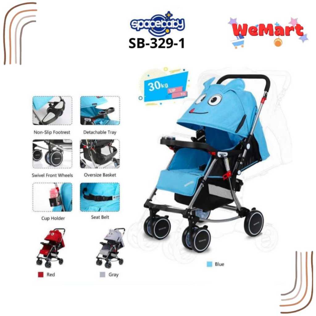 SB 329-1 SB 330-1 SPACEBABY BABY ROCKING STROLLER REVERSIBLE HANDLE // Mainan Kereta Dorong Anak Bay