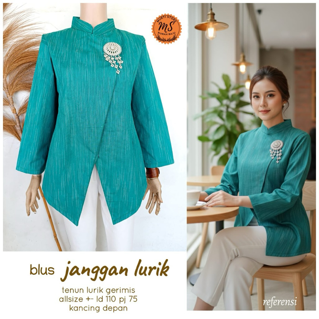 Janggan Lurik Blouse Tenun Lurik Gerimis