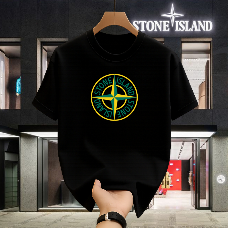 Stone Island Kaos Pria Original – Tshirt Premium Oversize Katun Lembut Tidak Mudah Melar