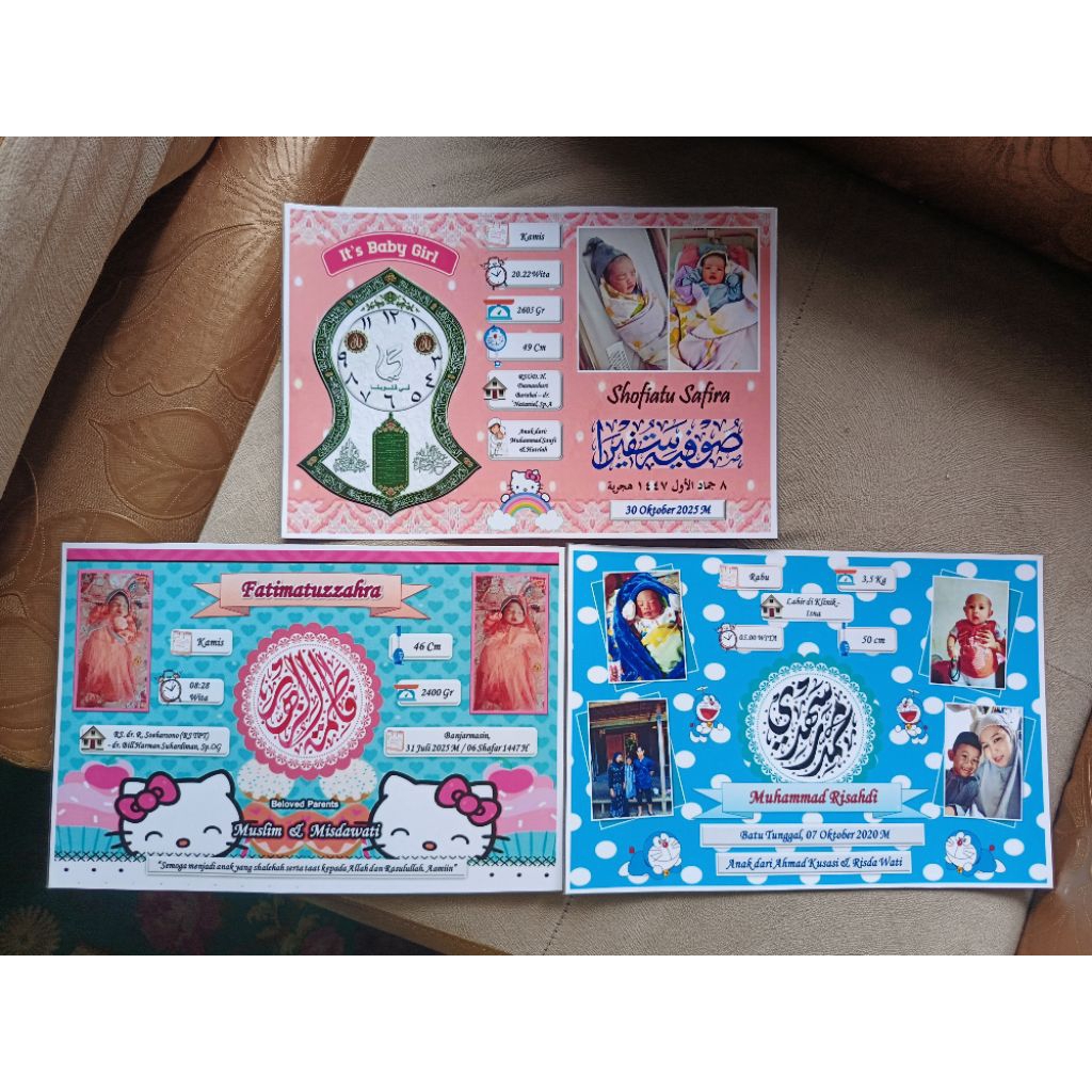 Kaligrafi Nama Tanpa Pigura Ukuran 10R (20×30cm) Hadiah Wedding, Biodata Anak, Ultah, Graduation (Co