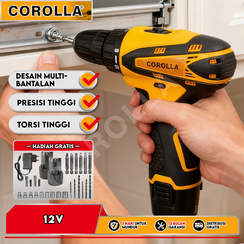 COROLLA  Mesin Bor Baterai Bor mini Bor portable Bor Portable Obeng listrik Cordless Drill