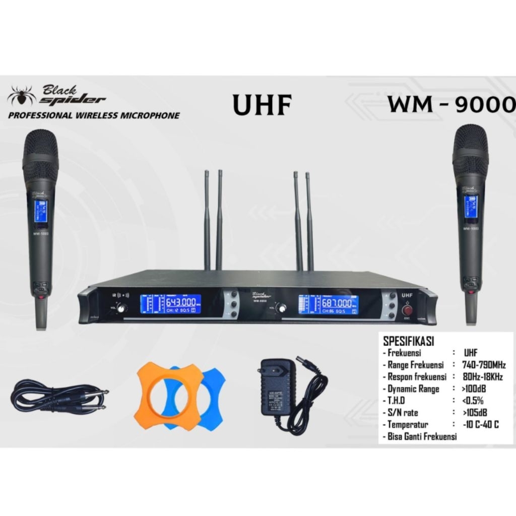 mic wireless blackspider wm 9000 original black spider WM9000 model skm 9000