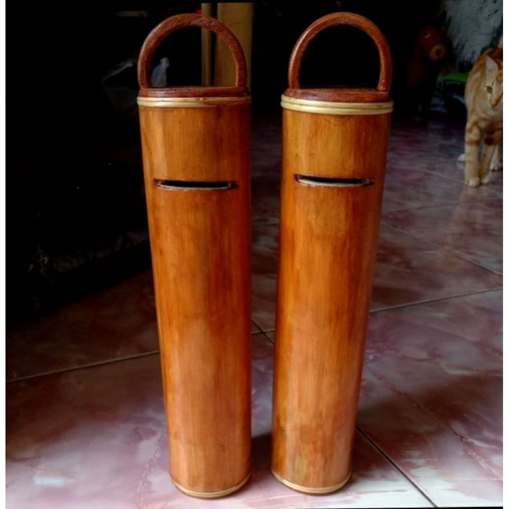 celengan bambu unik bambu alami asli Pernis jati