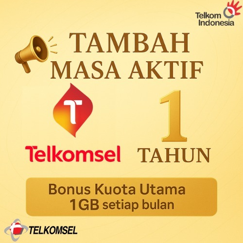MASA AKTIF TELKOMSEL 1 TAHUN + BONUS