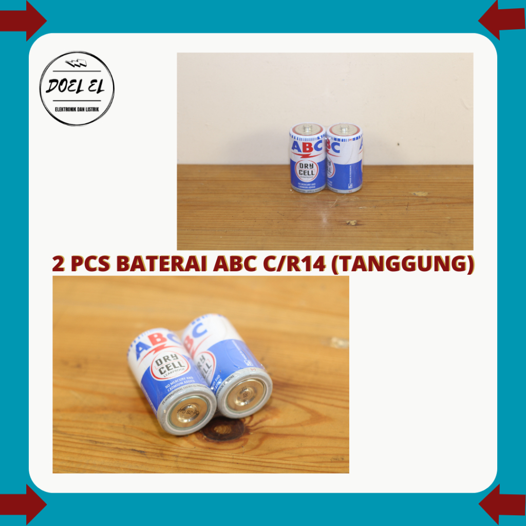 2 PCS BATU BATERAI ABC TANGGUNG C/R14 | BATU BATERAI ABC