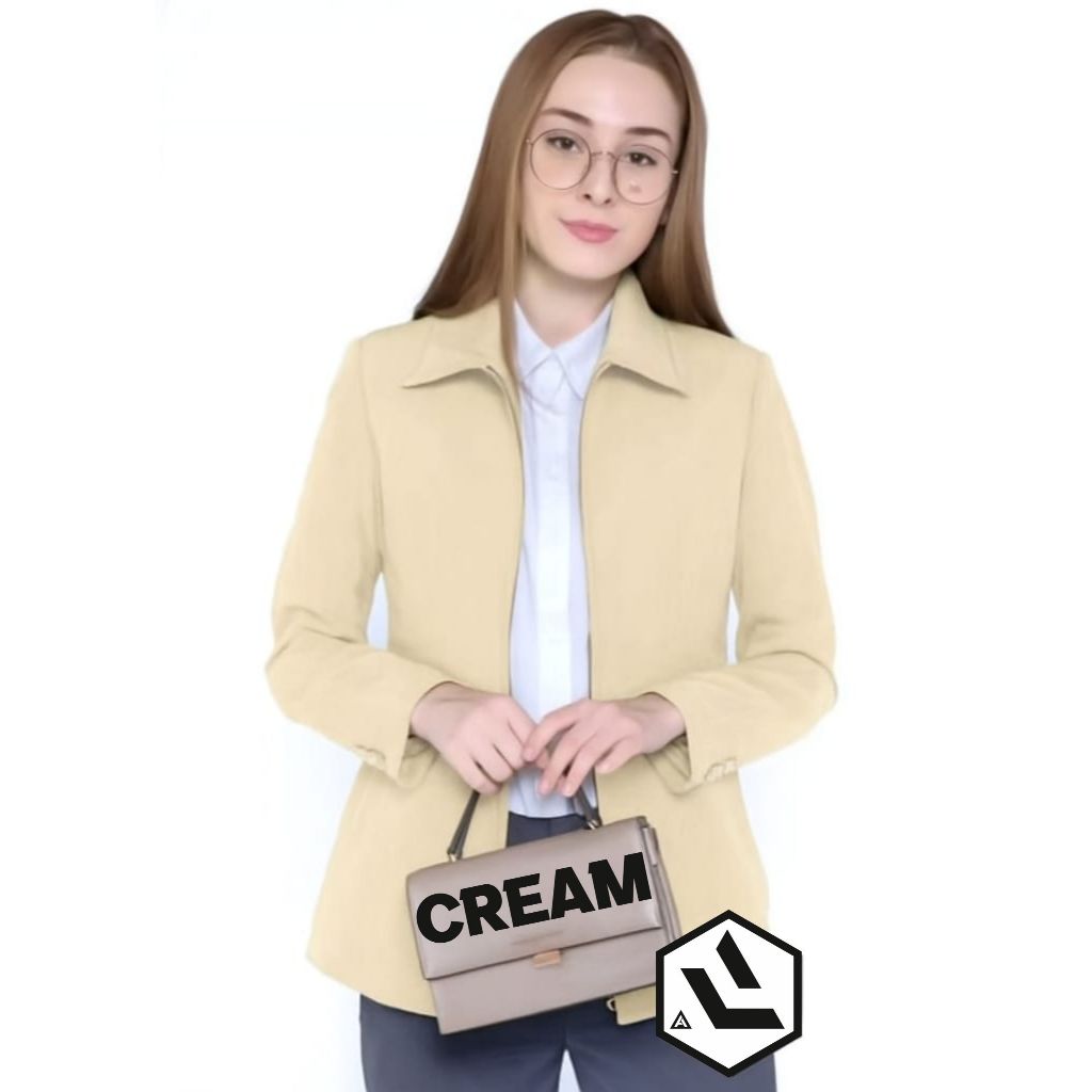Blazer Wanita Slim Fit Katun Drill M-6XL Jasket Formal Kerja Kantor Wanita jasket jumbo