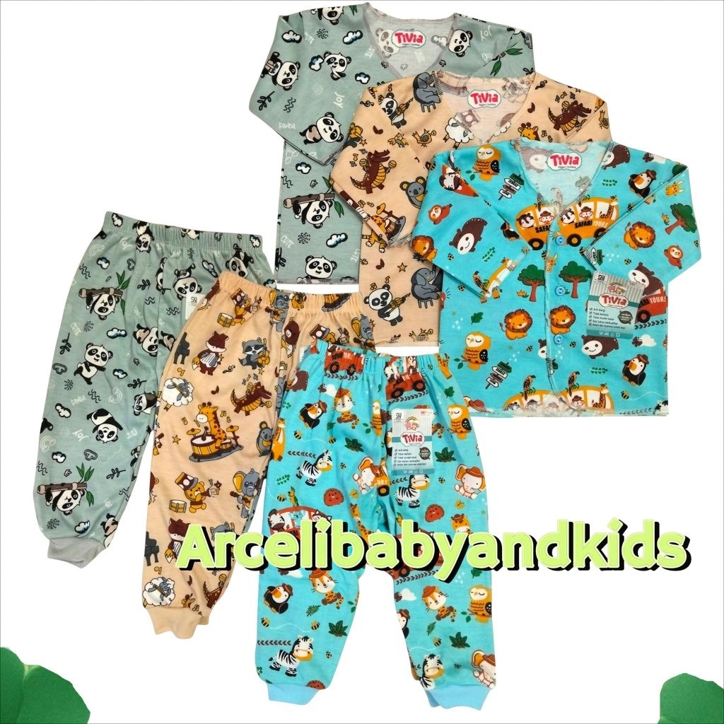 TERBARUU ((6stel)) Setelan Baju Bayi Lengan Panjang celana Panjang Motif full print Halus dan lembut