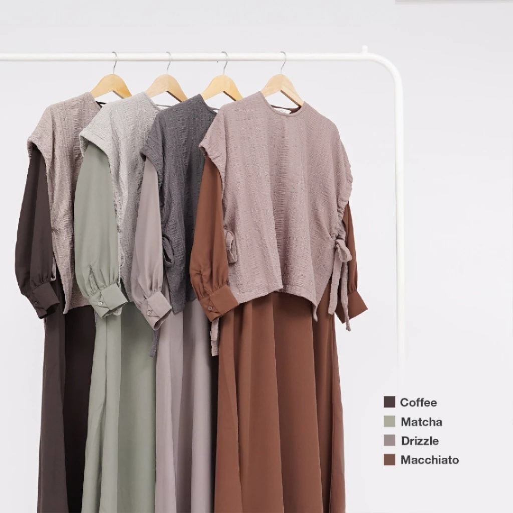 Dania Dress - Gamis Vest Tali Casual Korean Style
