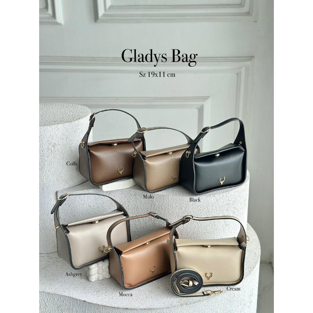 Gladys Bag Tas Selempang Wanita Elegan - Tas Pesta Kondangan Mewah Aksen Gold [YB]