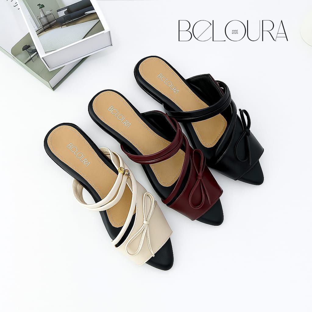 Beloura - Sandal mules wanita teplek Belleza/Sandal mules wanita terbaru