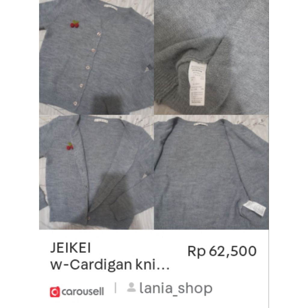 JEIKEI w-Cardigan knit Cerry Long Sleeve-grey
