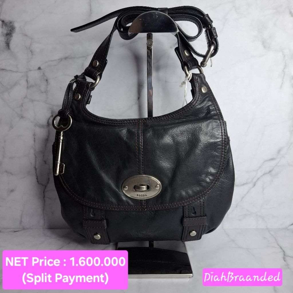 F014 - Preloved Tas Fossil Maddox Flap Turnlock Fullset