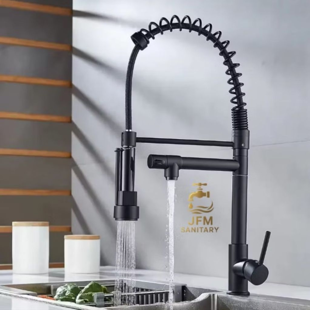 Kran Sink Pantry Kitchen Sink Fleksibel Panas Dingin BLACK / Kran Air Sink Pantry Meja HITAM Panas D