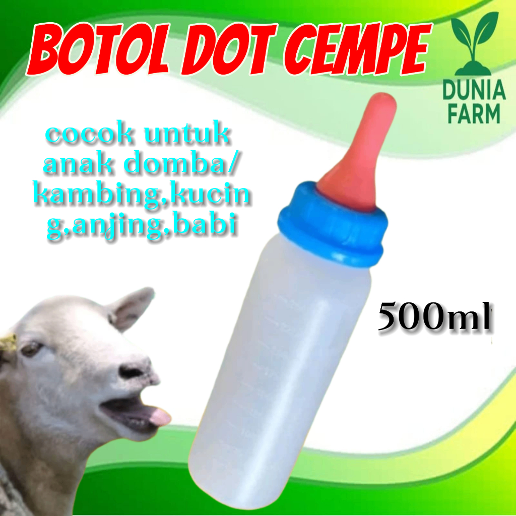 DOT CEMPE BOTOL DOT KAMBING PUTIH BIRU BOTOL SUSU KAMBING BOTOL SUSU 500ML DUNIAFARM