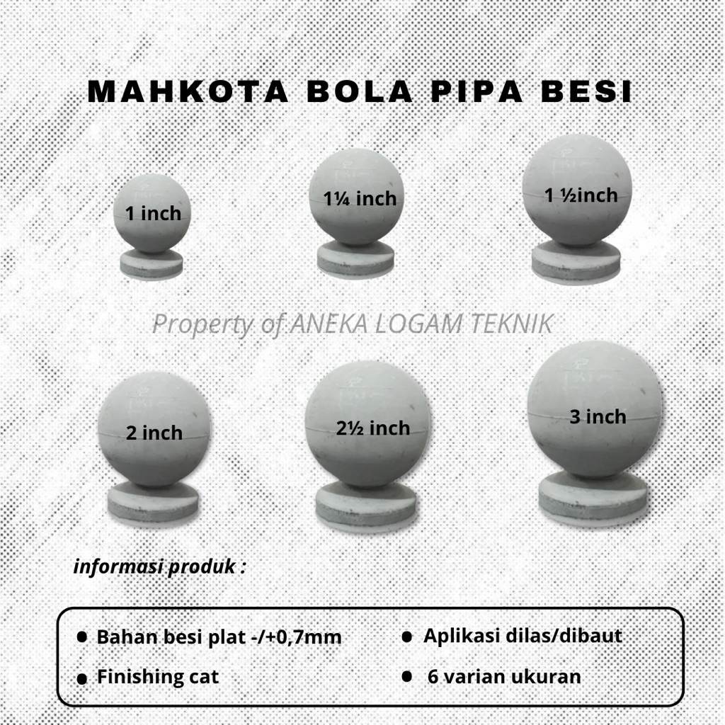 Mahkota Bola Pipa Besi Ornamen Aksesoris Pagar Besi Tralis Balkon Ranjang Pipa Besi