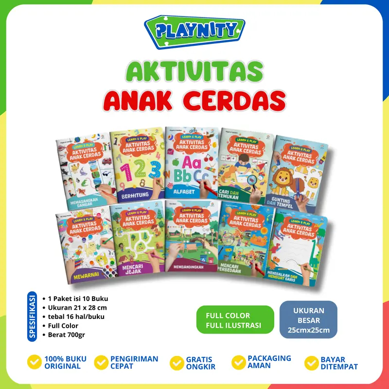 (Isi 10 Buku Aktivitas) Learn & Play Aktivitas Anak Cerdas