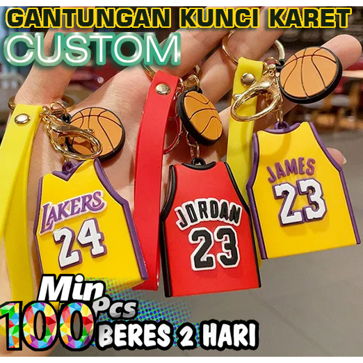 Merchandise gantungan kunci karet desain 3D ganci keychains custom print UV