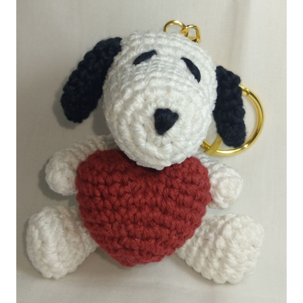Gantungan Kunci Rajut Snoopy/ Snoopy Keychain/snoopy