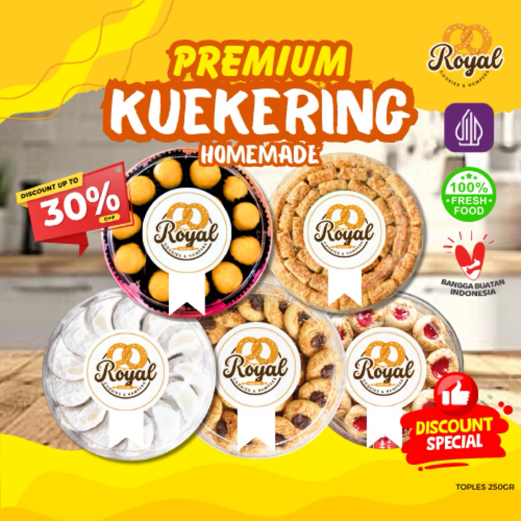 (FRESH OVEN) Kue Kering Premium kemasan 250GR Nastar Kastengel Putri Salju Thumprint Choco Cookies L